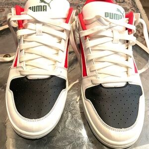Puma Red and Black Sneakers with White Base
